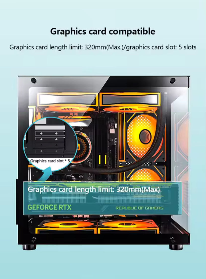 SeaView 270° Double-Sided Tempered Glass Gaming Case