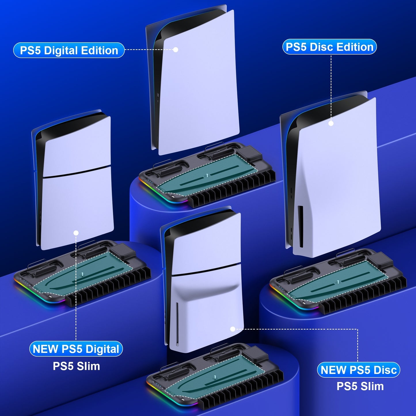 Estación de enfriamiento Slim Stand para control de PS5