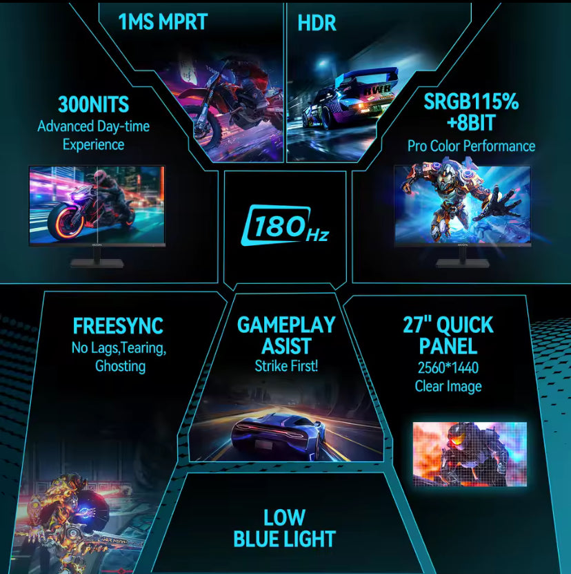 27” Ultra smooth Gaming Monitor (180Hz, 2K, Fast IPS)