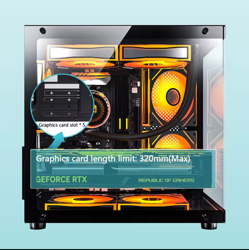SeaView 270° Double-Sided Tempered Glass Gaming Case