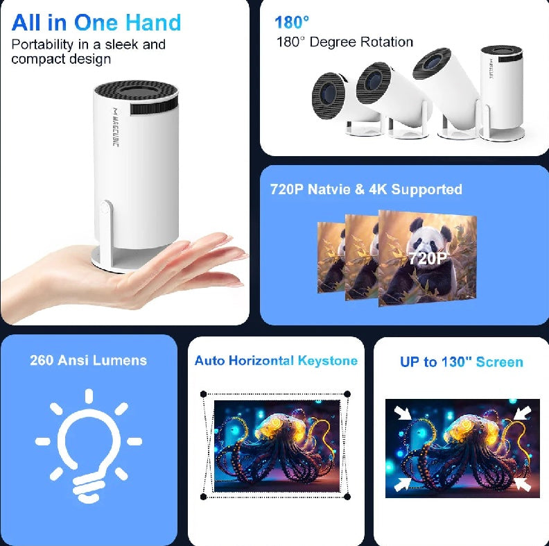🌟 4K Smart Projector with Android 11 – Magcubic HY300 Pro