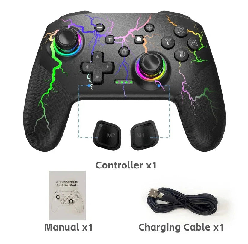 Wireless Pro Controller for Nintendo Switch / OLED / Lite – RGB Backlight & Turbo Function