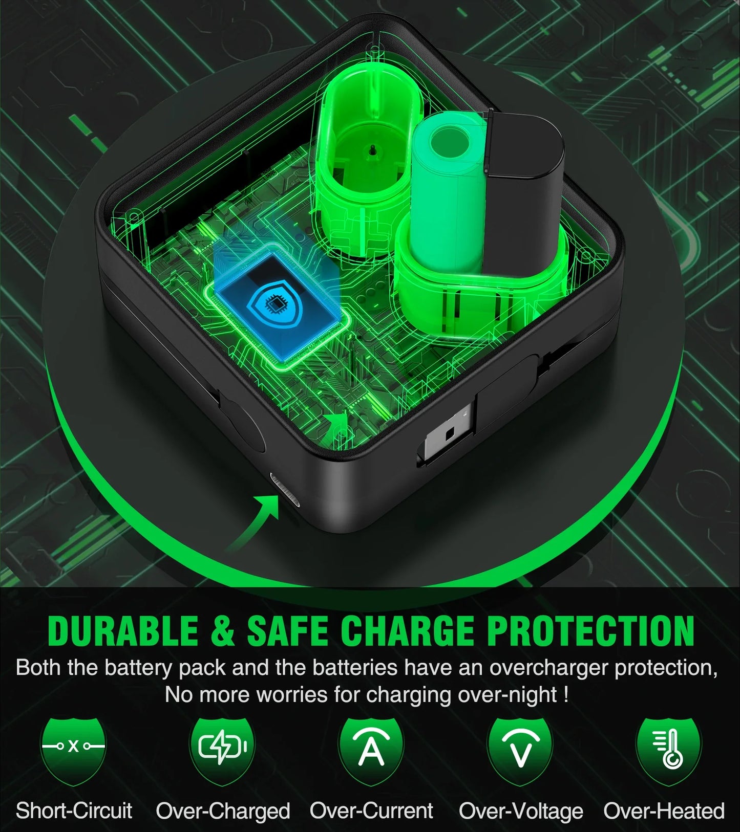 Xbox Controller Battery Recharging Station – 4x 5520mWh Rechargeable Batteries with USB/Type-C Charger